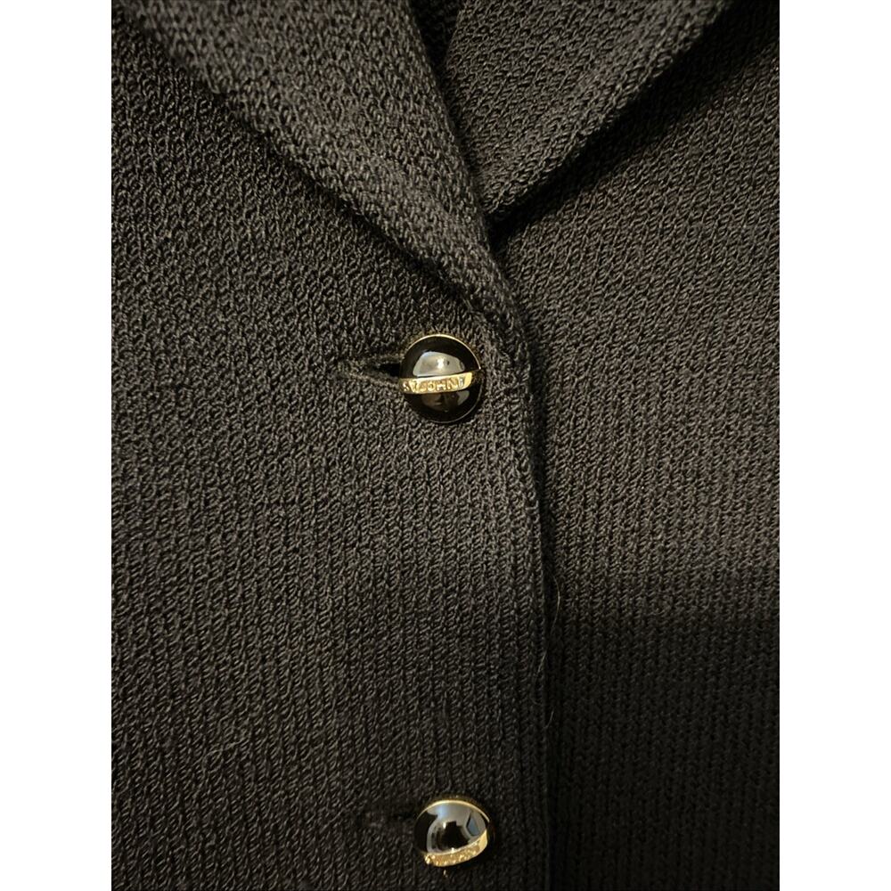 St. John Basics Santana Knit Black Blazer Size 14 - Picture 2 of 4